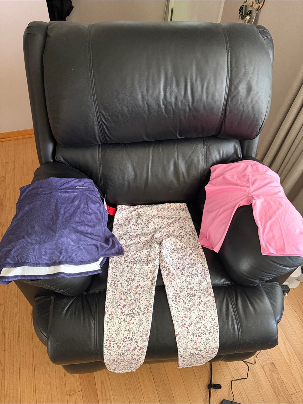 Kids Floral & Solid Pajama Leggings Set - Pink, Purple, White